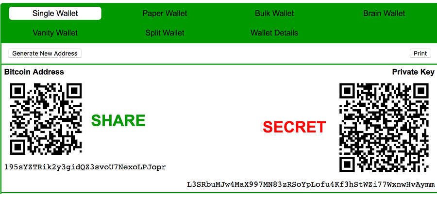 Bitcoin wallet private key generator